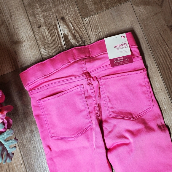 NWT SO Ultimate Stretch Pull On Jegging Girls Size 7 Pink Splash - Picture 14 of 16